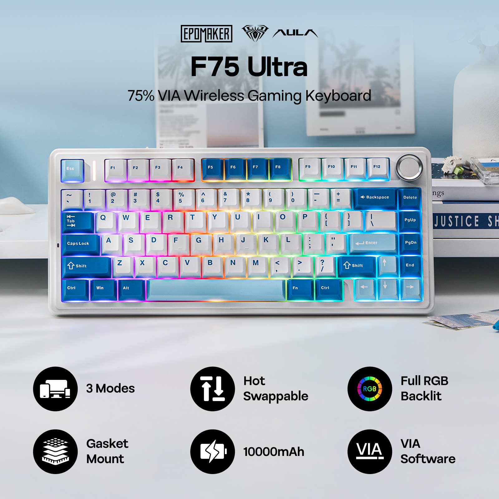 EPOMAKER x AULA F75 Ultra 75%  - Pc Gaming Qwerty recensione e prezzo