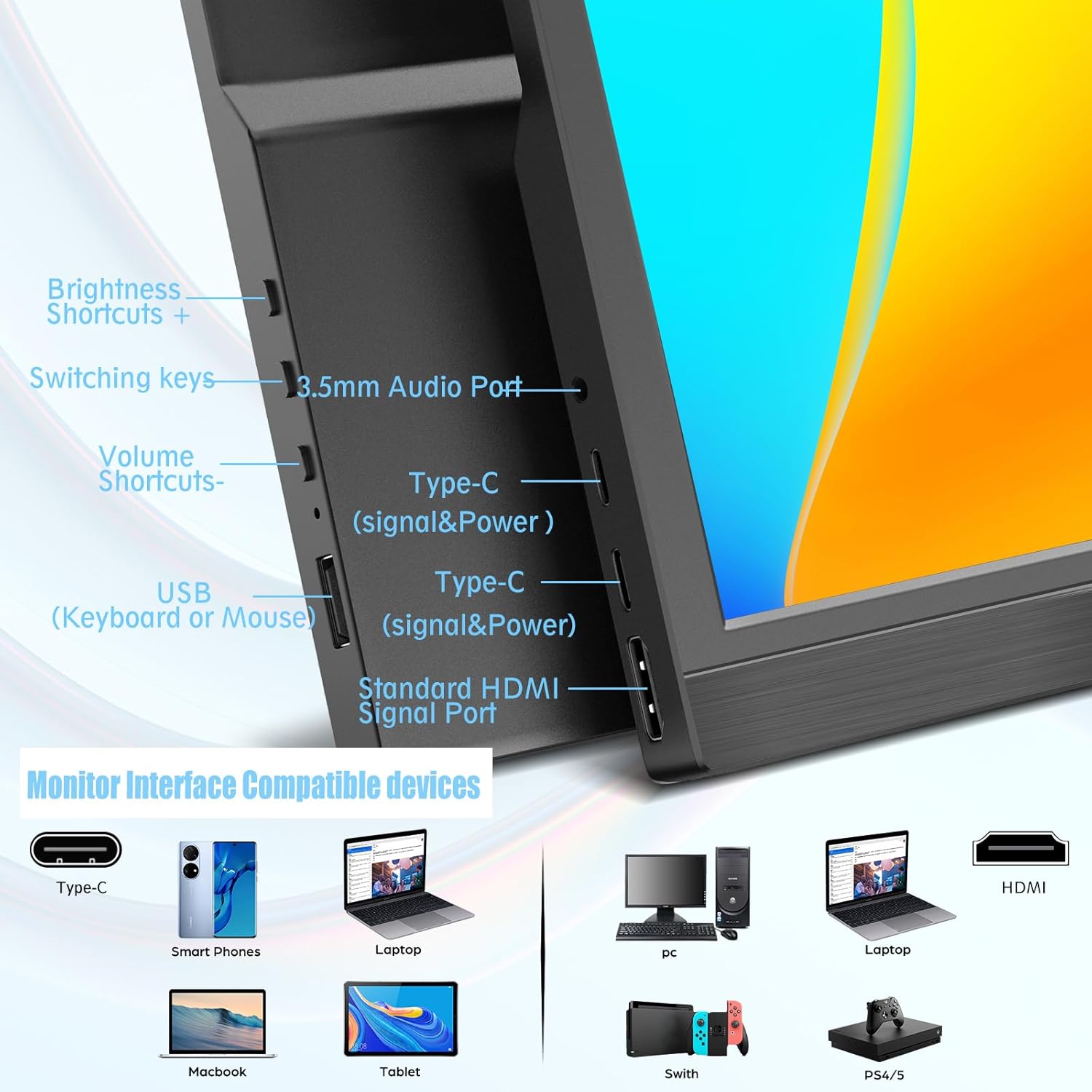 Portable Monitor 13.3Inch LED  - Pc Gaming On Mobile recensione e prezzo