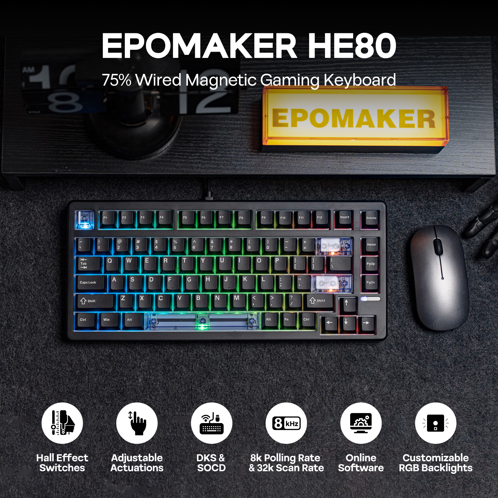 EPOMAKER HE80 Custom 75 US QWE - Pc Gaming Qwerty recensione e prezzo